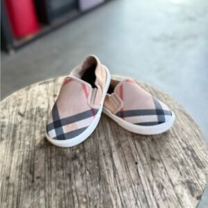Burberry Kids Tan Checkered Slip-On Sneakers